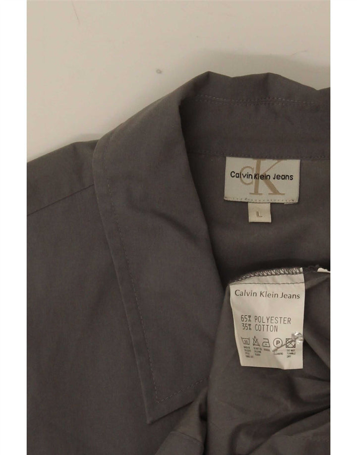 Ανδρικό πουκάμισο Calvin Klein Jeans μεγάλο γκρι πολυεστέρα