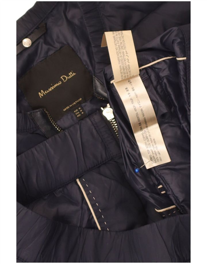 Massimo Dutti Γυναικείο μπουφάν με επένδυση UK 14 Medium Navy Blue Nylon