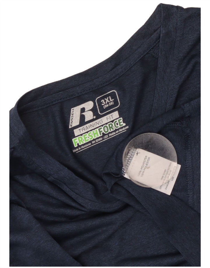 Russell Αθλητικό ανδρικό τοπ μακρυμάνικο 3XL Navy Blue Polyester