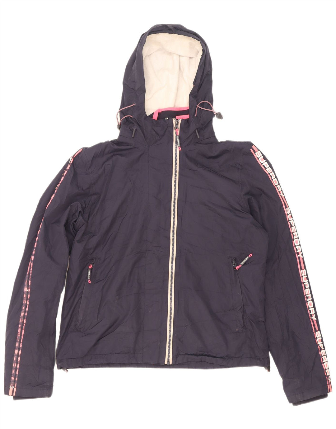 Superdry Γυναικείο Μπουφάν αντιανεμικό γραφικό UK 16 Large Navy Blue