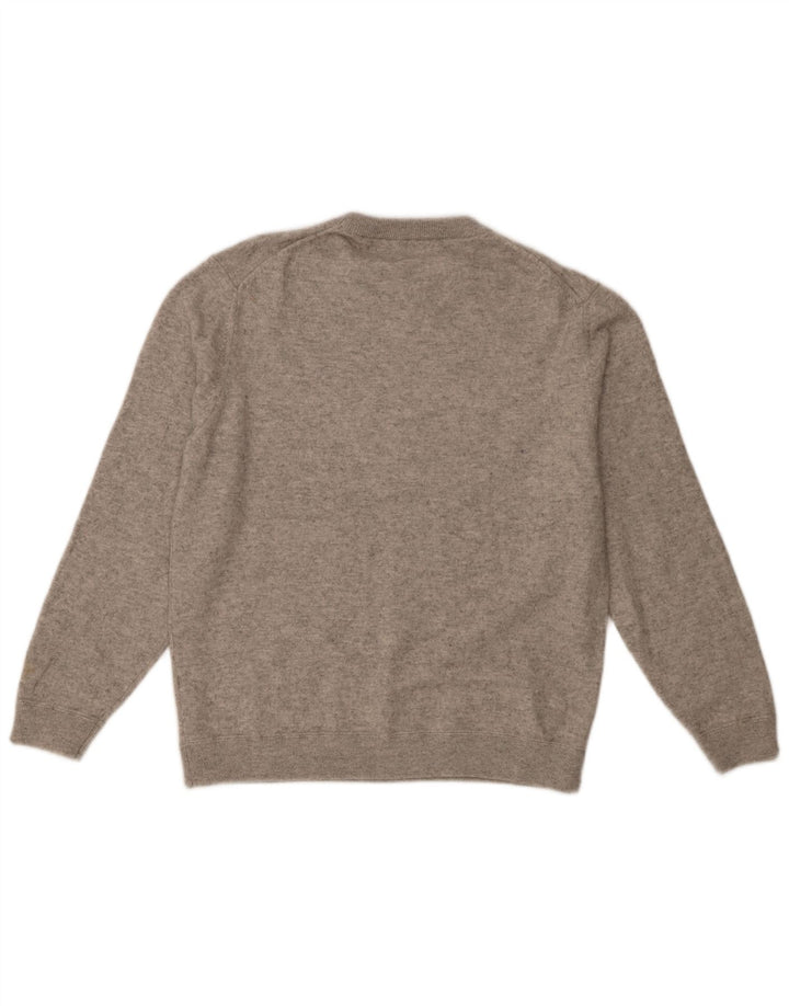 Massimo Dutti Ανδρικό πουλόβερ με λαιμόκοψη 2XL γκρι μαλλί