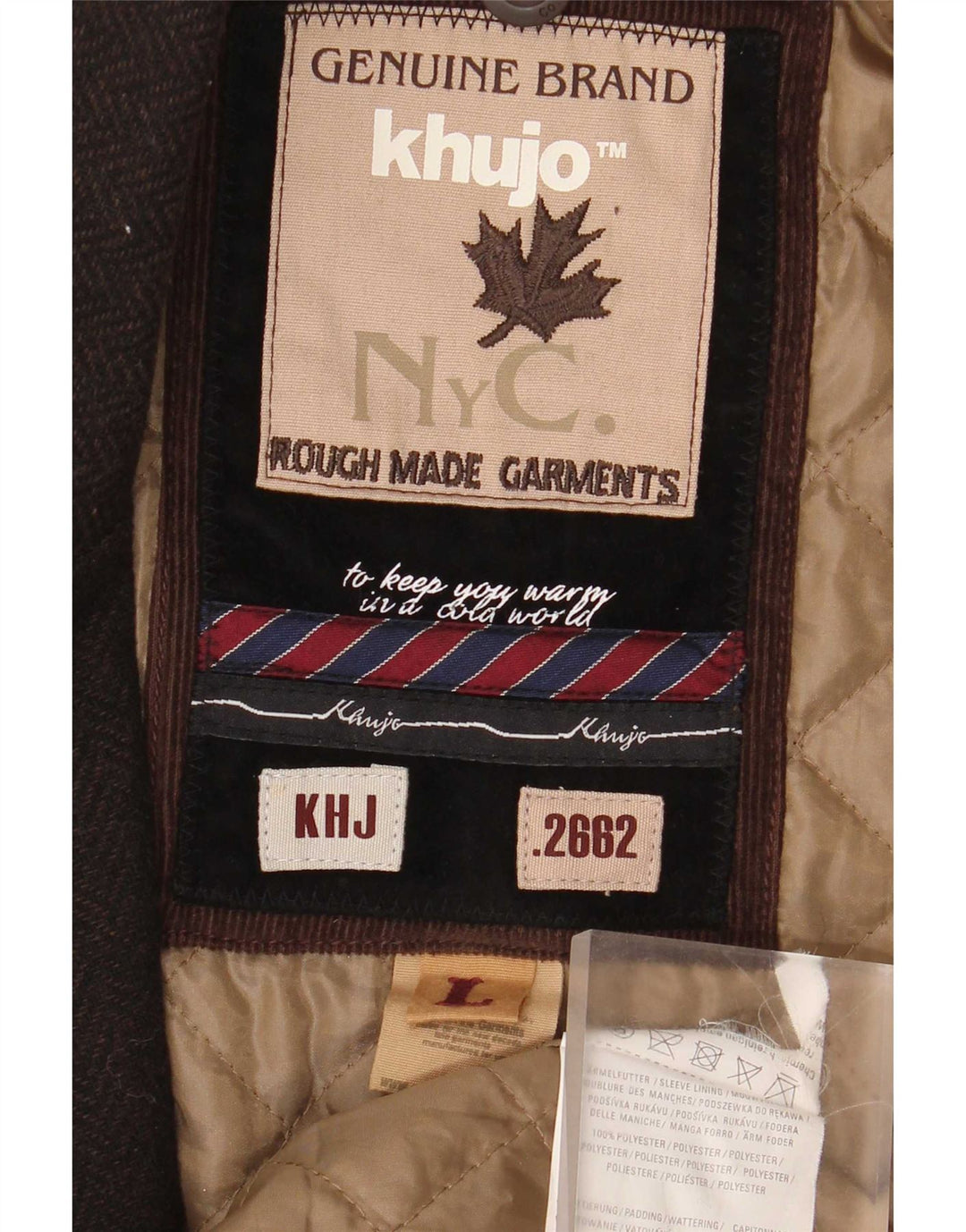 KHUJO Ανδρικό Πανωφόρι UK 40 Large Brown από ψαροκόκκαλο Πολυεστέρας