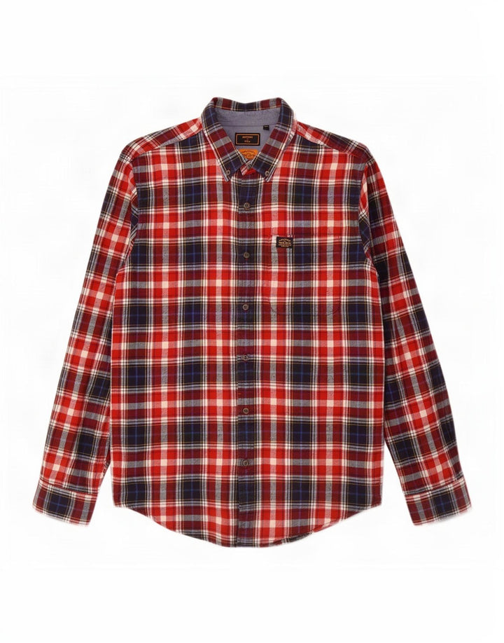 Ανδρικό φανελένιο πουκάμισο Superdry XL Red Check Cotton