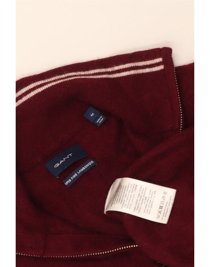 Γυναικείο πουλόβερ με φερμουάρ Gant UK 12 Medium Maroon Lambswool