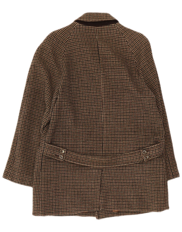 Vintage Ανδρικό Πανωφόρι UK 36 Small Brown Houndstooth