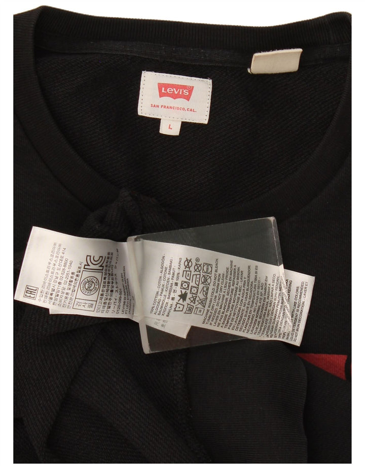 Ανδρικό γραφικό φούτερ Levi's Jumper μεγάλο μαύρο βαμβακερό