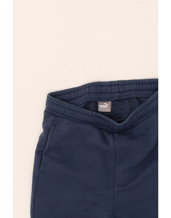 PUMA Boys Graphic Tracksuit Trousers Joggers 9-10 Years  Medium  Navy Blue Vintage Puma and Second-Hand Puma from Messina Hembry 