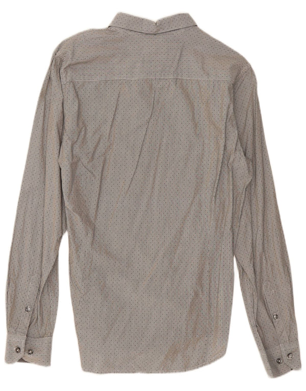 Ανδρικό πουκάμισο Sisley Size 40 15 3/4 Medium Grey Pinstripe Cotton