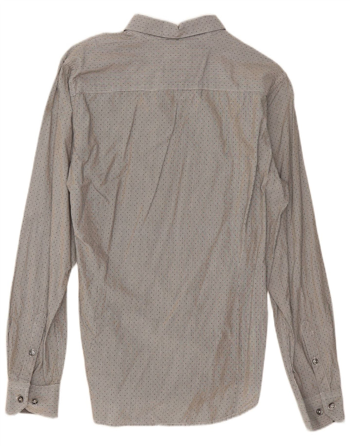 Ανδρικό πουκάμισο Sisley Size 40 15 3/4 Medium Grey Pinstripe Cotton