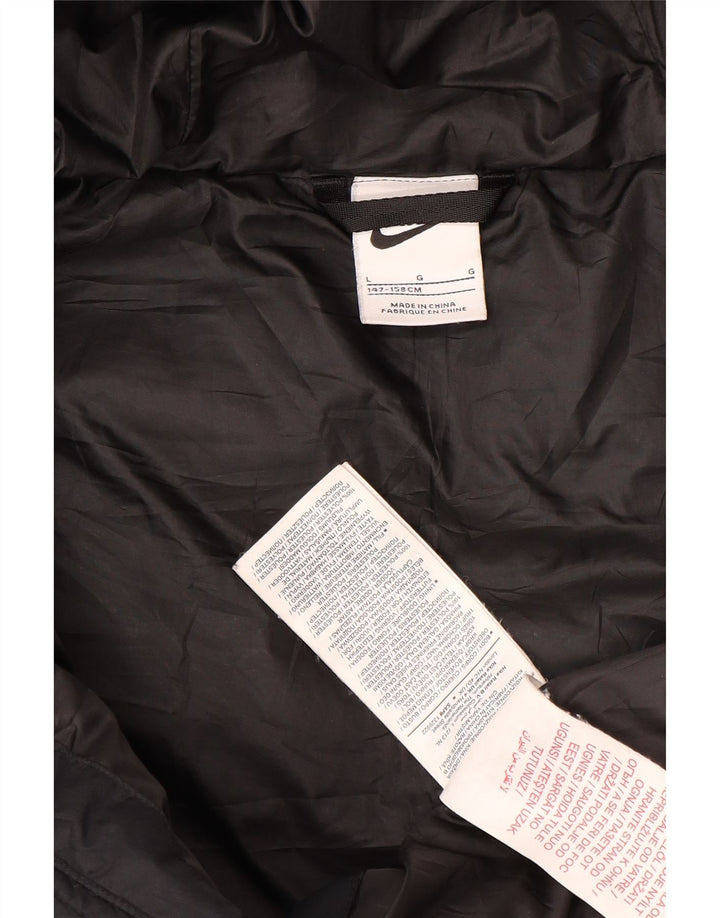 Μπουφάν Nike Boys με κουκούλα με επένδυση 12-13 ετών, μεγάλο μαύρο πολυεστέρα