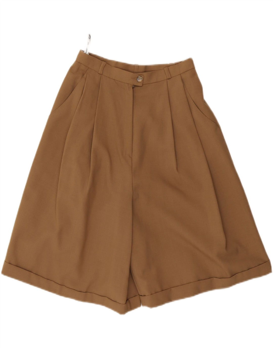 VINTAGE γυναικείο ψηλόμεσο σορτς Chino IT 36 XS W24 καφέ πολυεστέρας