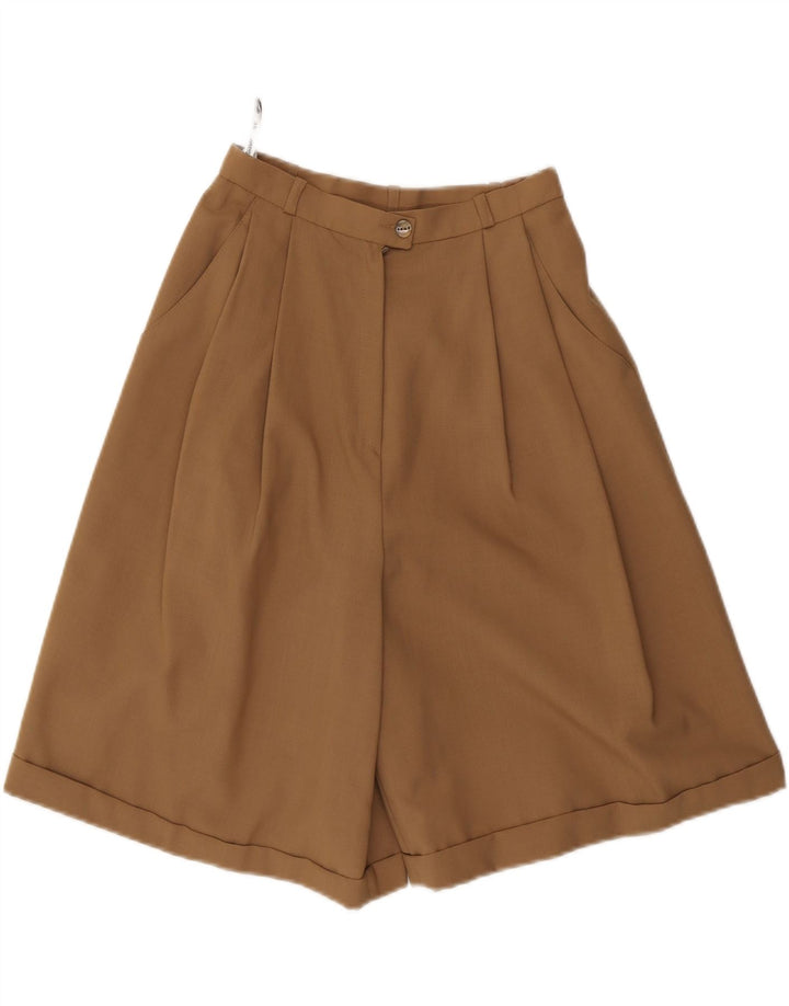 VINTAGE γυναικείο ψηλόμεσο σορτς Chino IT 36 XS W24 καφέ πολυεστέρας