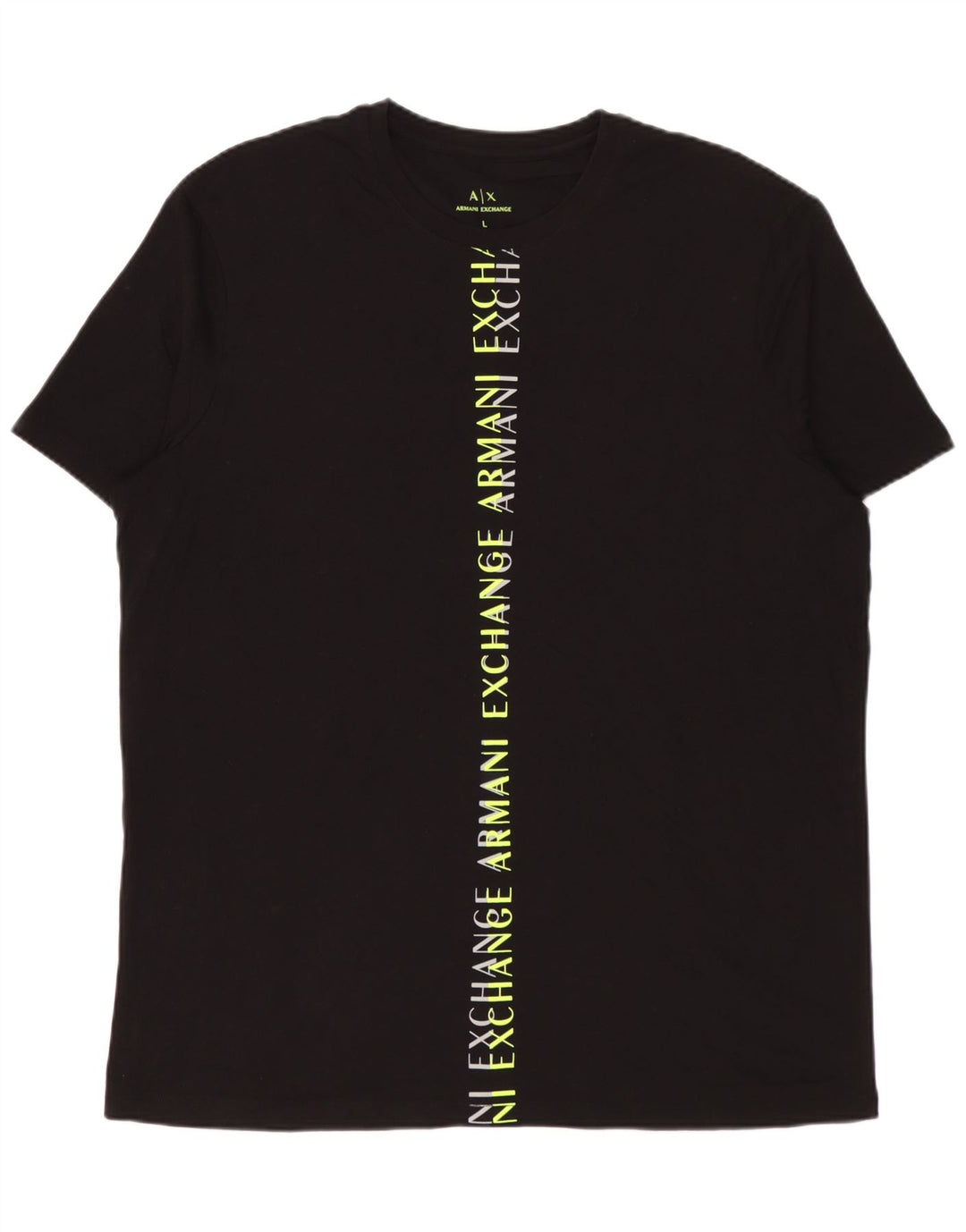 Armani Exchange Ανδρικό γραφικό T-Shirt Top μεγάλο μαύρο βαμβακερό