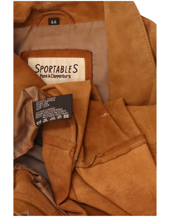 SPORTABLES Γυναικείο Suede Jacket IT 44 Μεσαίο Καφέ Δερμάτινο Patchwork