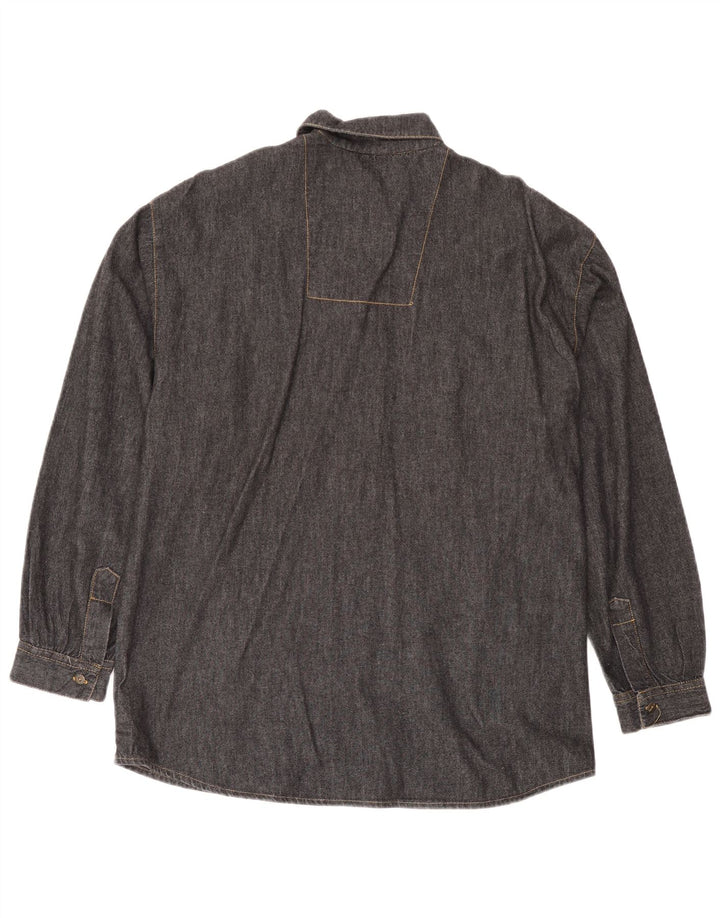 BUSTER Ανδρικό Τζιν Πουκάμισο IT 48/50 Μεσαίο Μαύρο