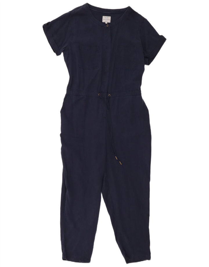 FAT FACE Womens Jumpsuit UK 12 Medium Navy Blue Lyocell