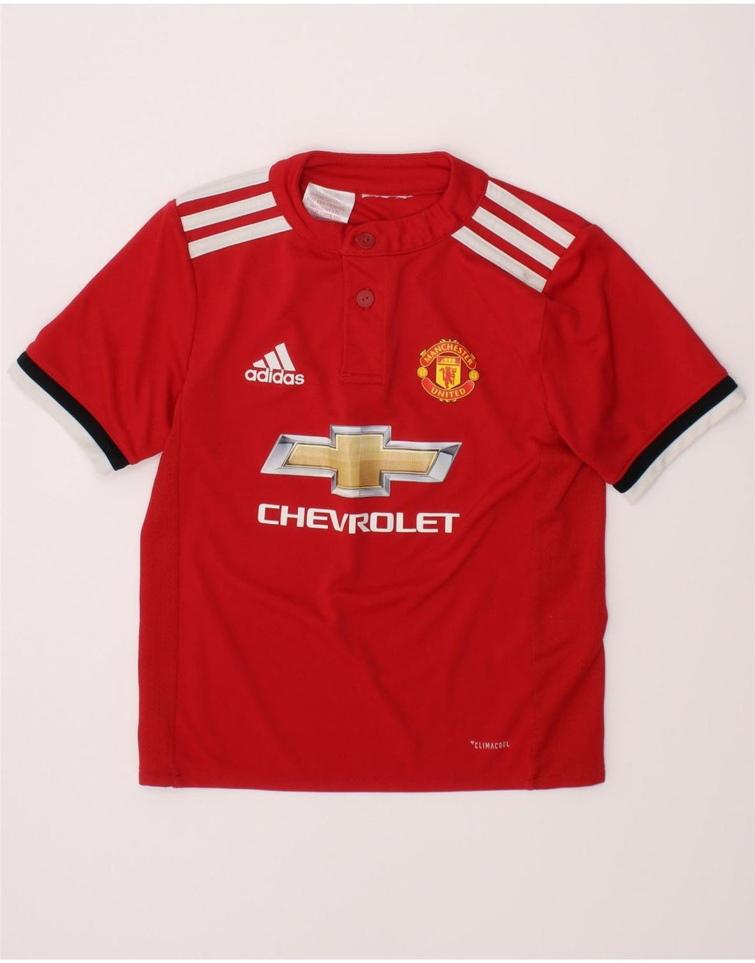Γραφικό T-shirt Adidas Boys Manchester United Top 3-4 ετών κόκκινο πολυεστέρα