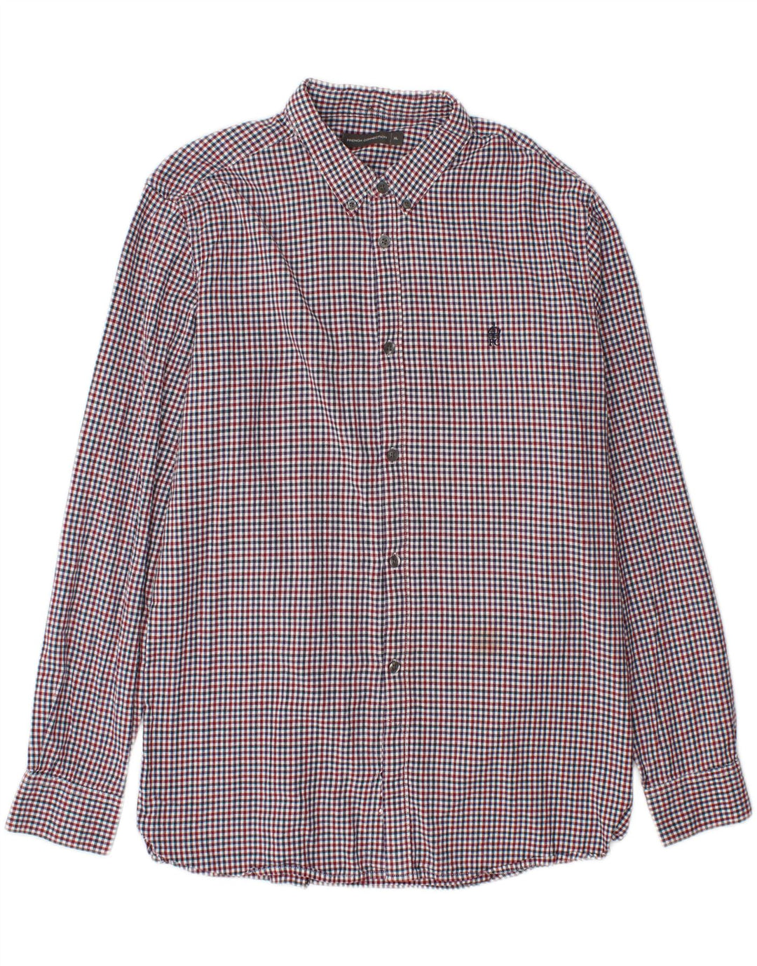 FRENCH CONNECTION Mens Shirt XL Red Gingham Cotton Vintage French Connection and Second-Hand French Connection from Messina Hembry 