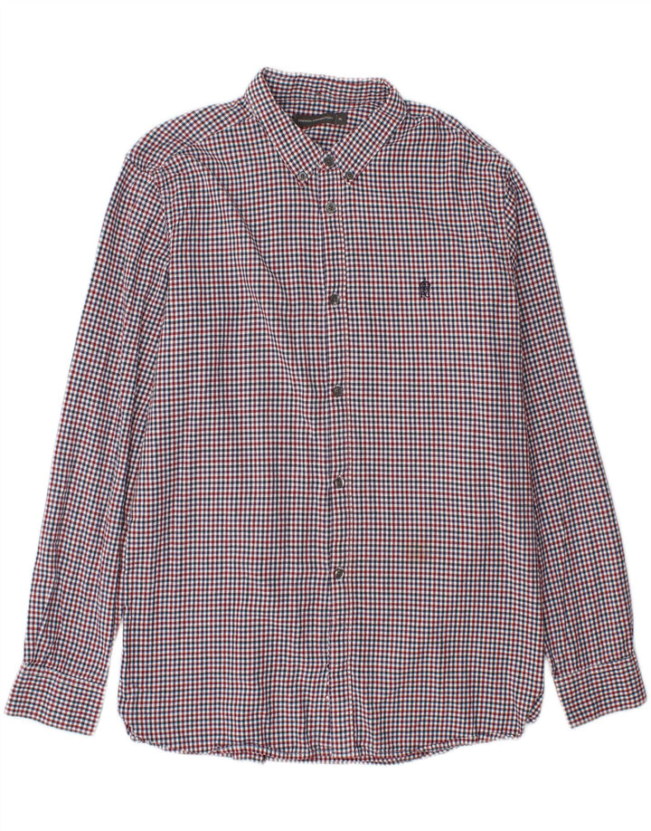 FRENCH CONNECTION Mens Shirt XL Red Gingham Cotton Vintage French Connection and Second-Hand French Connection from Messina Hembry 