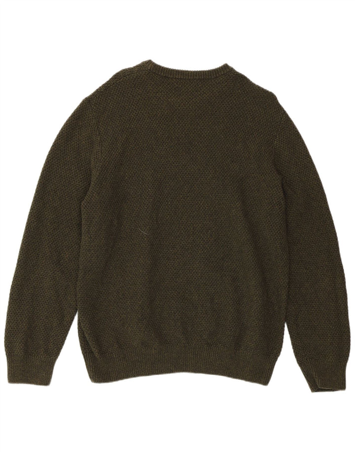 Ανδρικό πουλόβερ με λαιμόκοψη SUPERDRY 2XL Χακί βαμβακερό