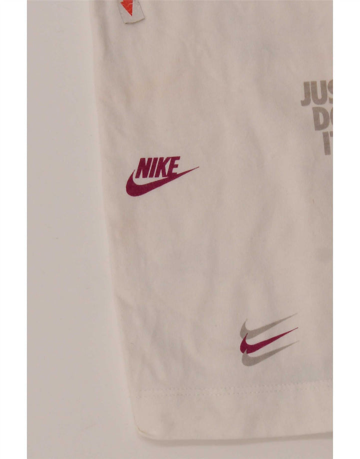 Ανδρικό γραφικό μπλουζάκι Nike, μεγάλο λευκό βαμβακερό