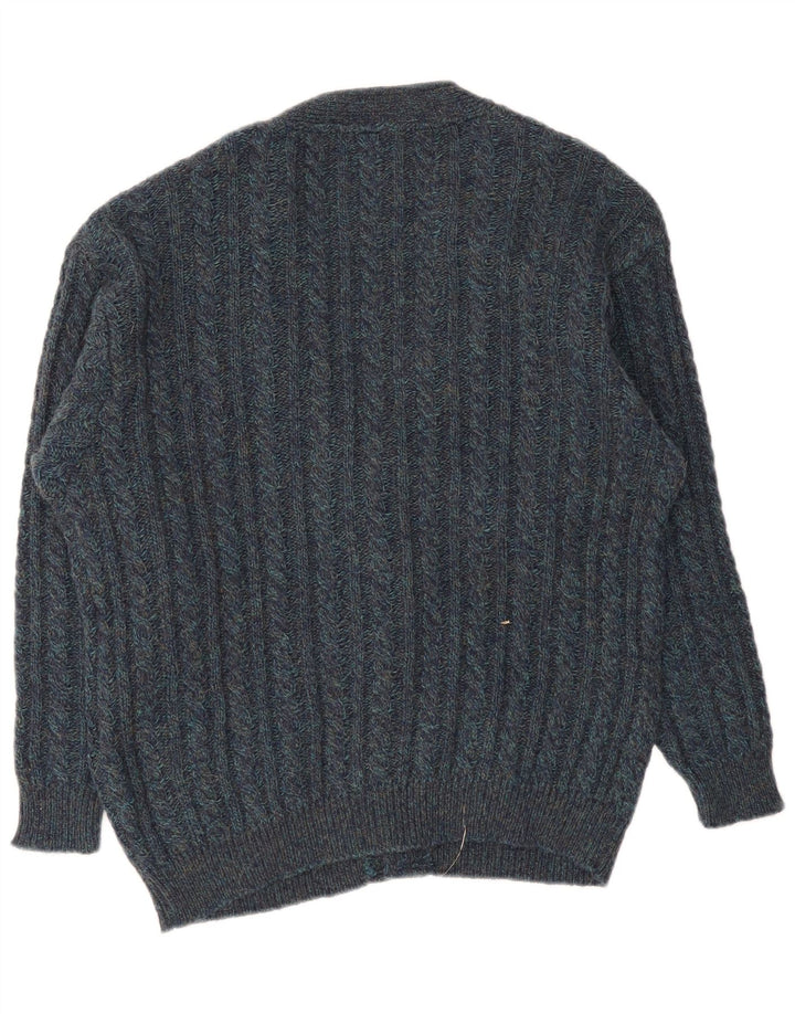 Vintage Ανδρικό Ζακέτα πουλόβερ Μεγάλο Navy Blue