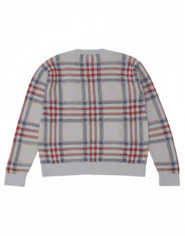 Tommy Hilfiger Γυναικείο πουλόβερ υπερμεγέθη Crew Neck Jumper UK 6 XS Blue Check