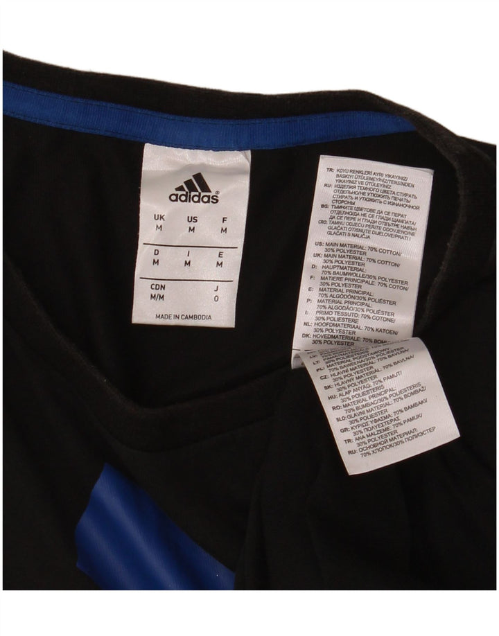 Ανδρικό γραφικό T-Shirt ADIDAS Top Μεσαίο μαύρο βαμβακερό