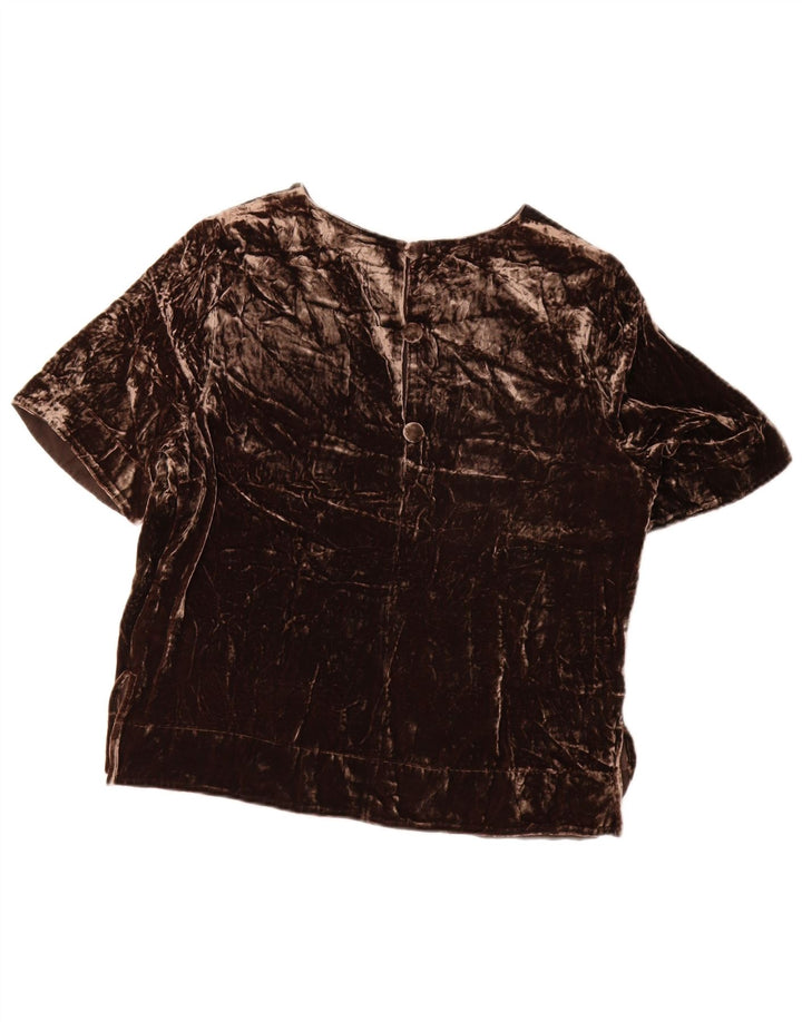 Marks & Spencer Γυναικεία βελούδινη μπλούζα Autograph Top UK 10 Small Brown