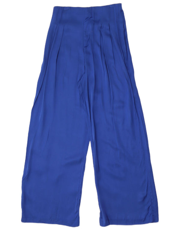 Zara Γυναικείο Ψηλόμεσο Φαρδύ παντελόνι Casual Medium W28 L30 Μπλε