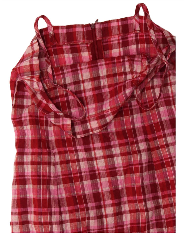 VINTAGE Γυναικείο Slip Dress UK 10 Small Pink Check