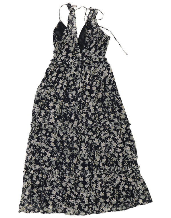Superdry γυναικείο αμάνικο μάξι φόρεμα UK 10 Small Navy Blue Floral Bohemian