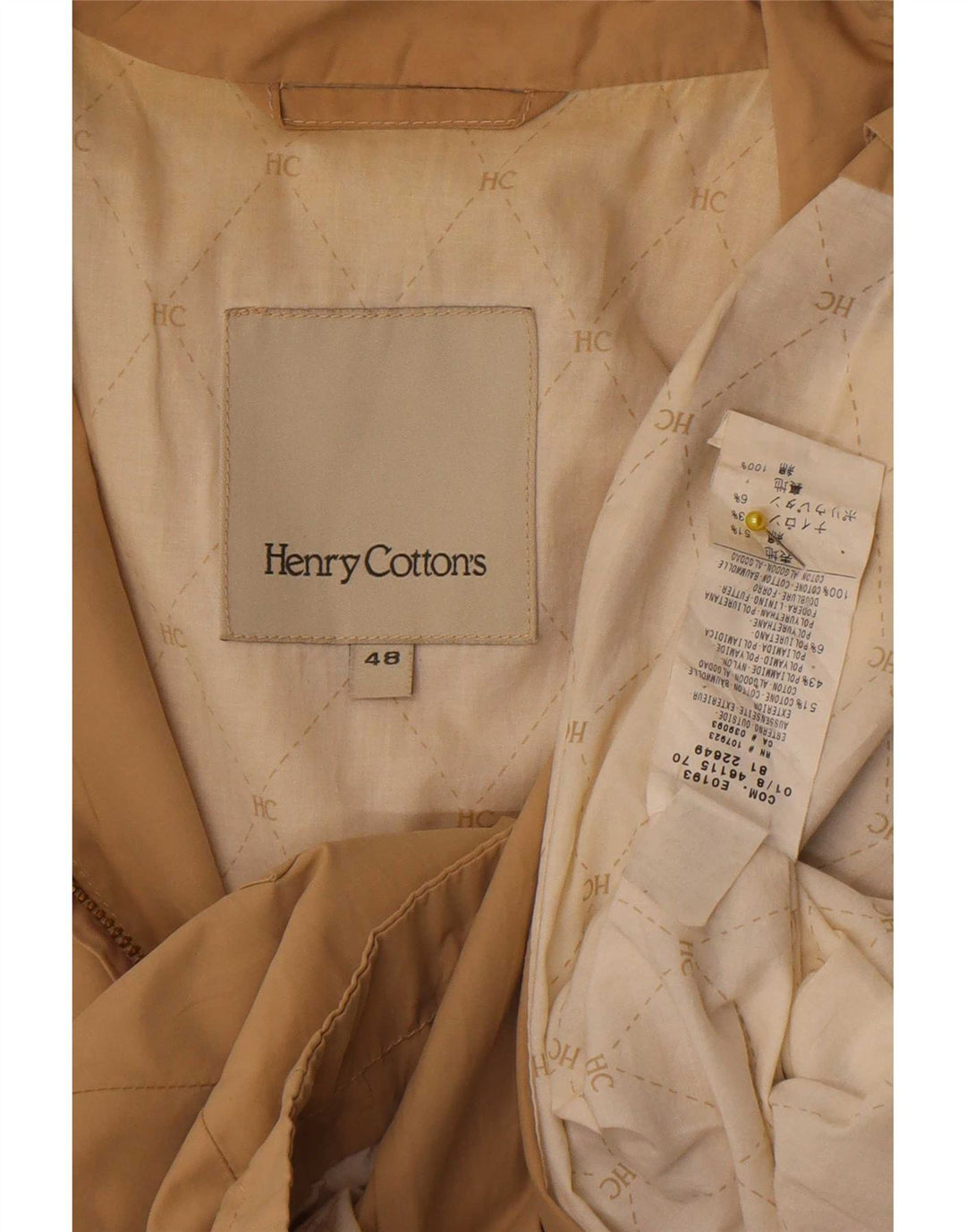 Ανδρικό Bomber Jacket Henry Cottons IT 48 Medium Beige Cotton