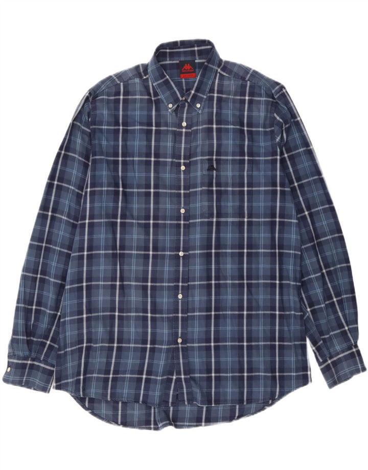Ανδρικό φανελένιο πουκάμισο Kappa 2XL Navy Blue Check