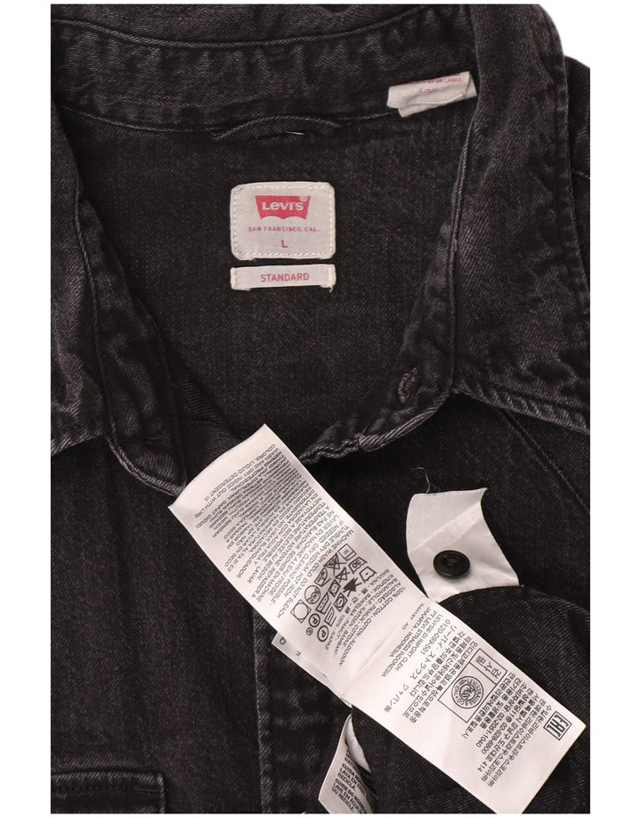 Ανδρικό πουκάμισο Levi's Standard τζιν, μεγάλο γκρι βαμβακερό