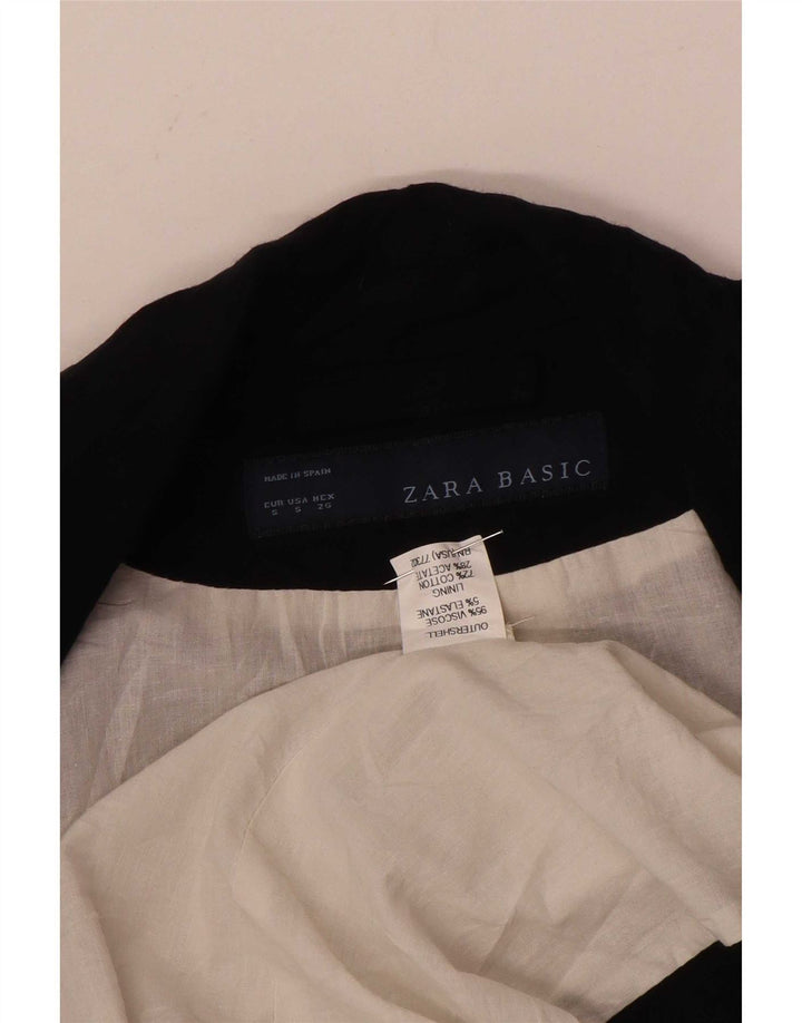 Zara Γυναικείο σακάκι 1 κουμπιού blazer UK 10 Small Black Viscose