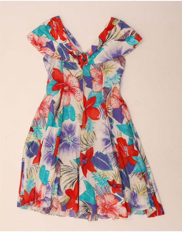 Charles Vogele Womens A-Line Dress UK 10 Small Multicoloured Floral Viscose