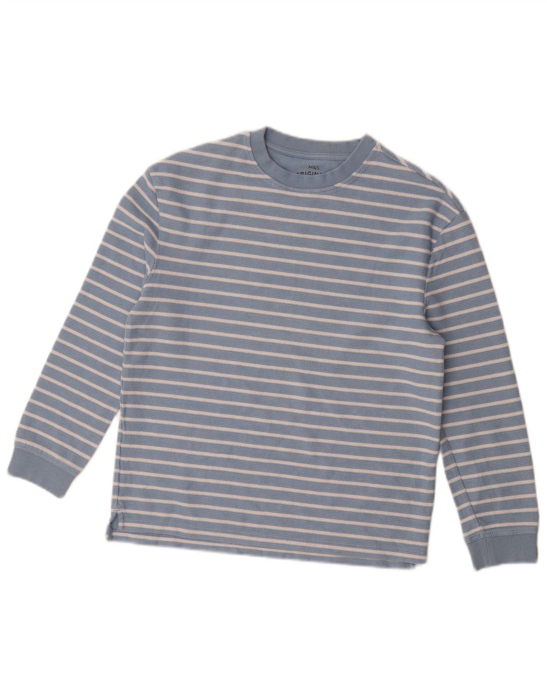 Marks & Spencer Boys Μπλούζα μακρυμάνικη 11-12 ετών Μπλε ριγέ βαμβακερό