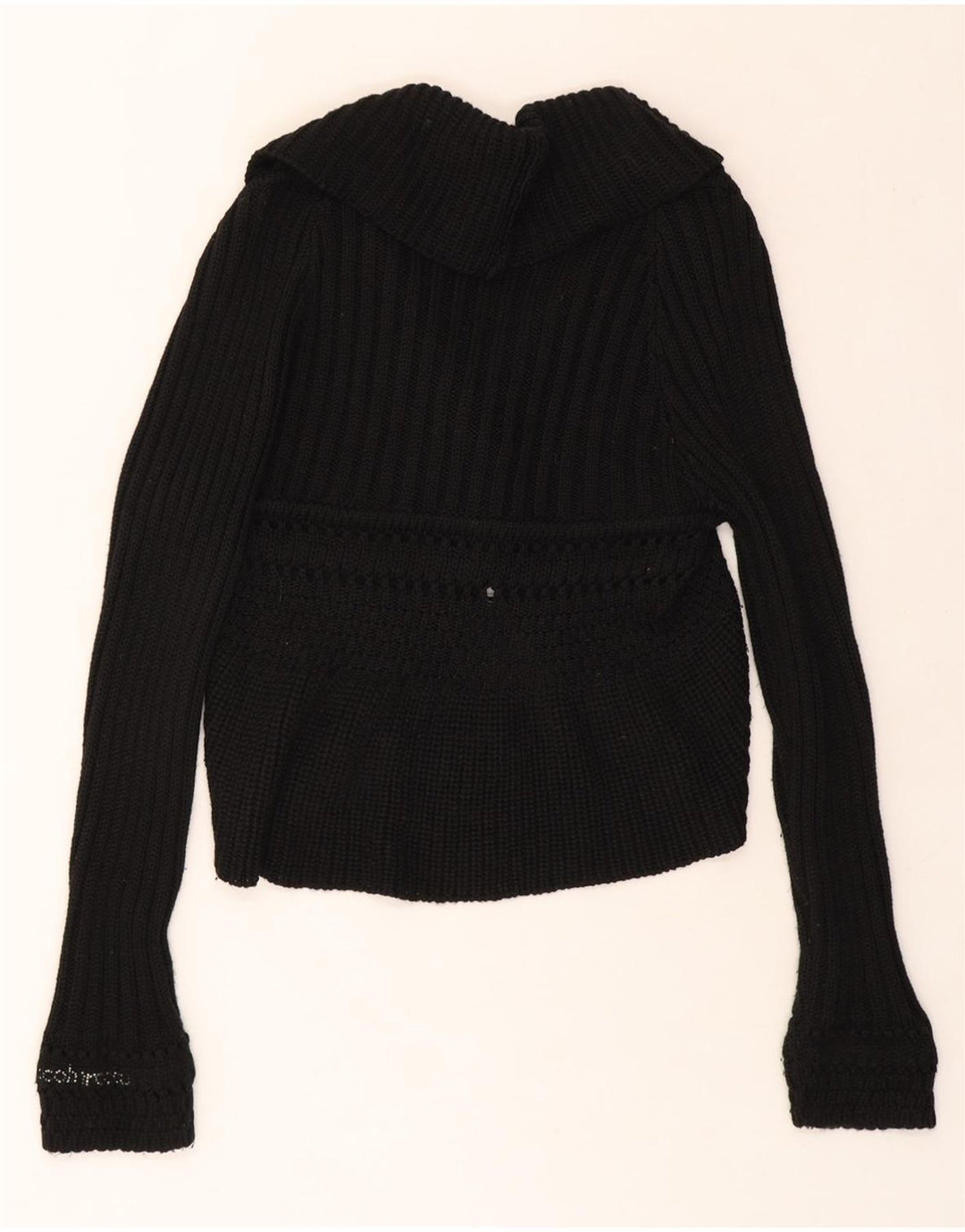 ROCCOBAROCCO Womens Cardigan Sweater UK 14 Large Black Vintage Roccobarocco and Second-Hand Roccobarocco from Messina Hembry 