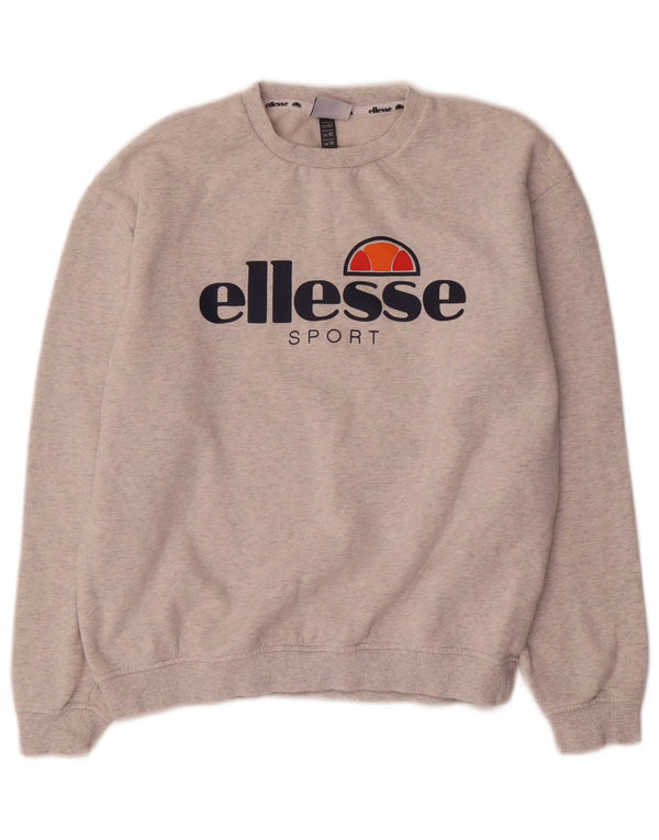 Γυναικείο γραφικό φούτερ Ellesse Jumper UK 14 Large Grey Flecked Cotton