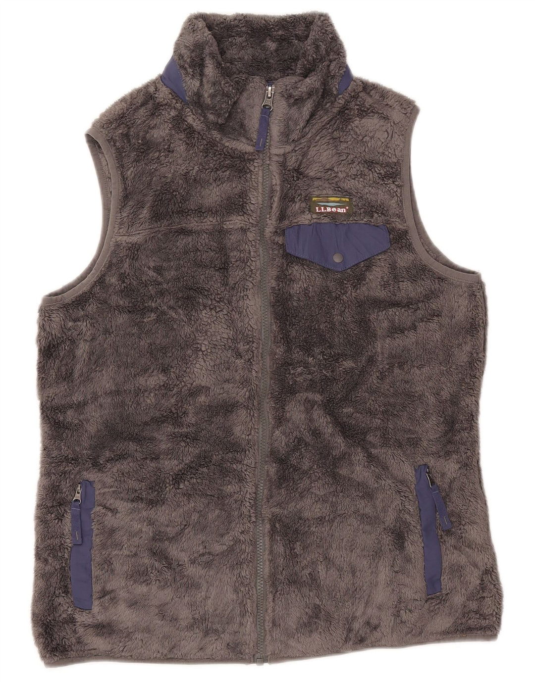 L.L.BEAN Γυναικείο Fleece Gilet UK 14 Medium Grey Polyester