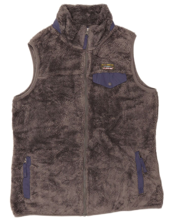 L.L.BEAN Γυναικείο Fleece Gilet UK 14 Medium Grey Polyester