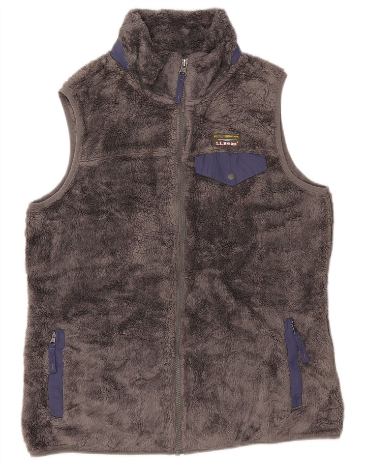L.L.BEAN Γυναικείο Fleece Gilet UK 14 Medium Grey Polyester