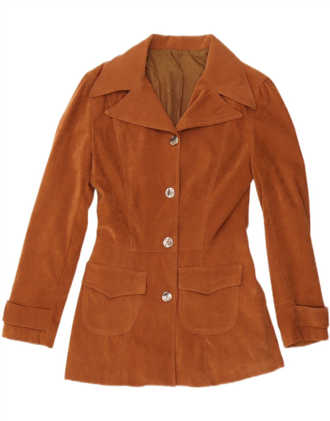 Vintage γυναικείο σακάκι με 4 κουμπιά UK 10 Small Brown