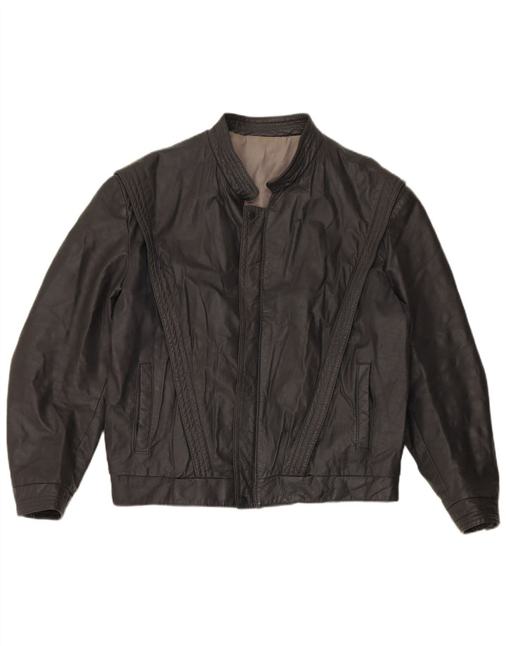 VINTAGE Ανδρικό Δερμάτινο Μπουφάν UK 40 Large Grey Leather