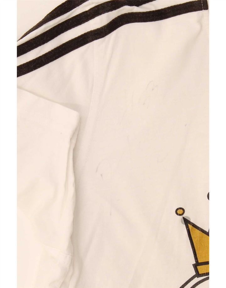 Ανδρικό γραφικό T-Shirt Adidas Top UK40/42 Μεσαίο λευκό βαμβακερό