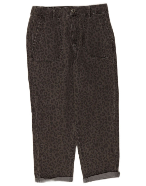 Marks & Spencer Γυναικεία Cropped Jeans UK 10 Small W28 L21 Grey Animal Print