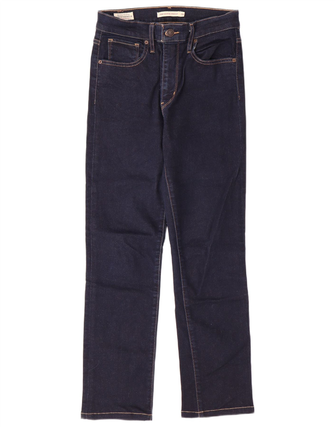 LEVI'S Γυναικείο 724 Ψηλό ίσιο τζιν W28 L26 Navy Blue Cotton