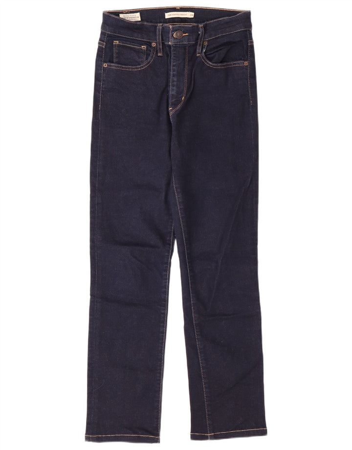 LEVI'S Γυναικείο 724 Ψηλό ίσιο τζιν W28 L26 Navy Blue Cotton