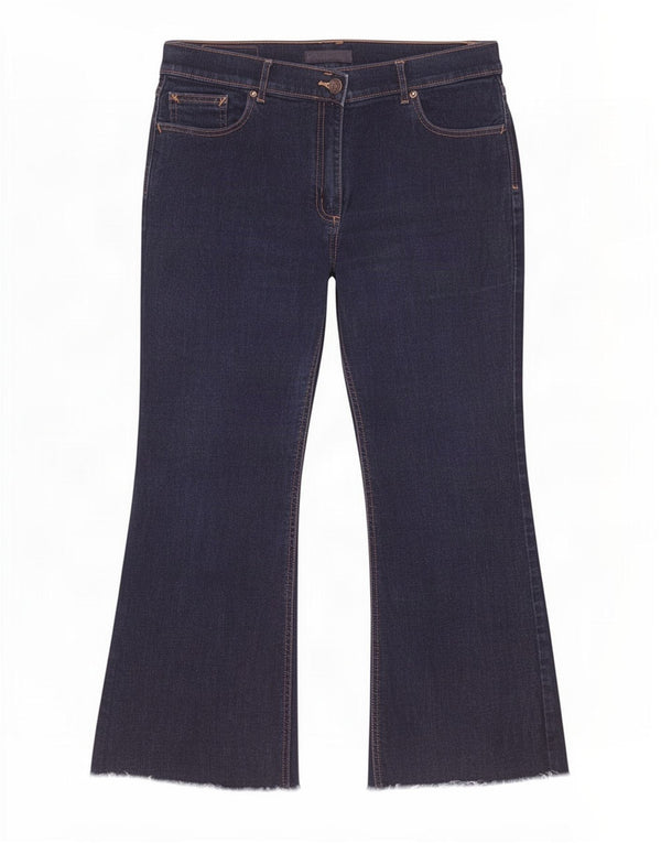 Marks & Spencer Womens Crop Bootcut Jeans UK 16 Large W32 L25 Navy Blue